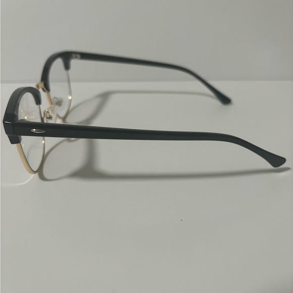 Elegant Black and Gold Browline Glasses - Picture 3 of 6